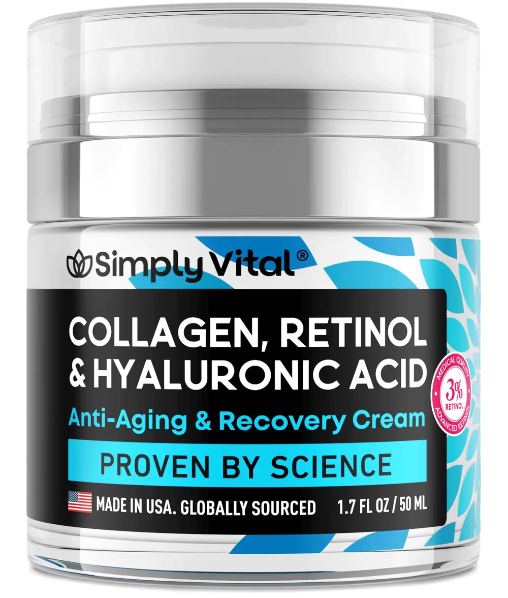 SimplyVital Anti-Aging Face Moisturizer with Retinol, Collagen & Hyaluronic Acid